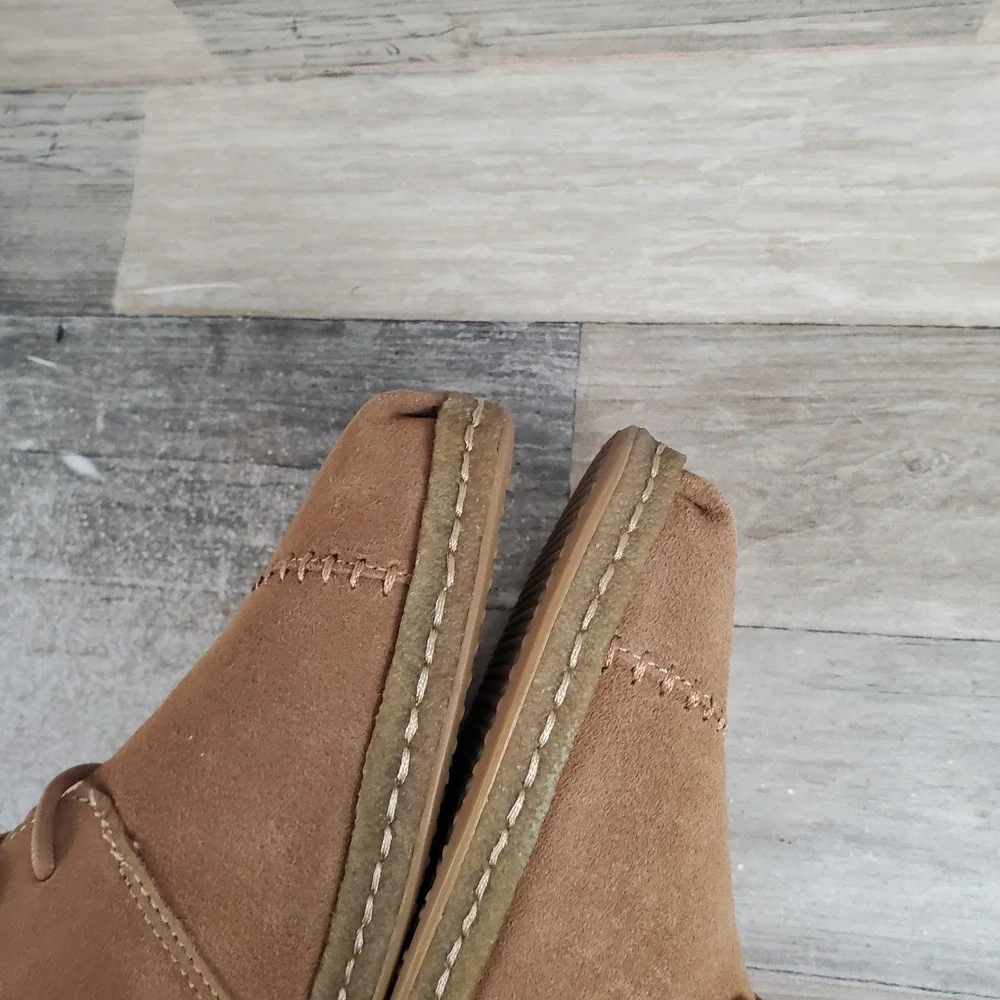 Toms‎ Toffee Bota Boots Mens Sz 8 Faux Shearling Suede Lace-Up